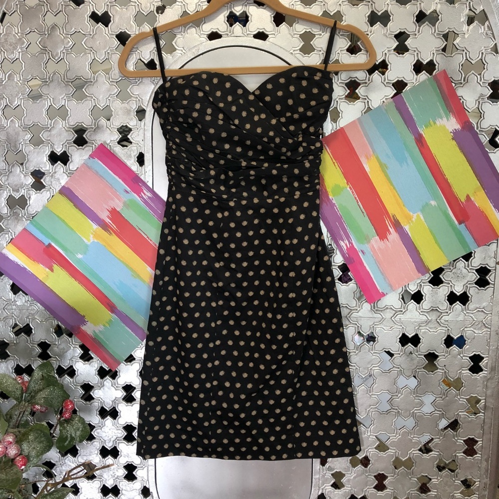 H&M Strapless Black Polka Dot Mini Dress Size 2